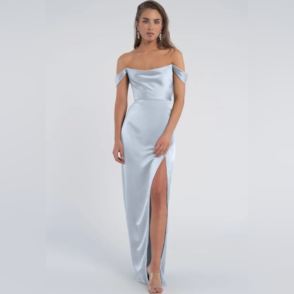 Jenny Yoo Light Blue Off-Shoulder Dress